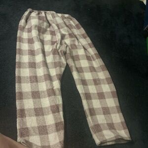 brown and whitee plaid pj pants